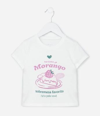 Blusa Infantil Tortinha de Morango - Tam 1 a 6 Anos
