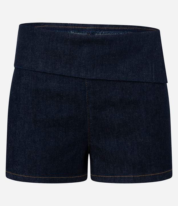 Short em Jeans com Pala Dobrada no Cós - 1