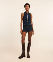 Short em Jeans com Pala Dobrada no Cós - 2