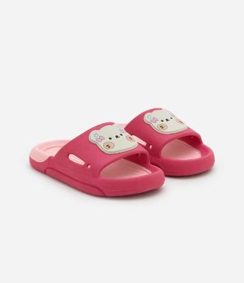Chinelo Slide Infantil com Patch Ursinho - Tam 24 ao 31