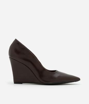Sapato Scarpin Anabela Bico Fino