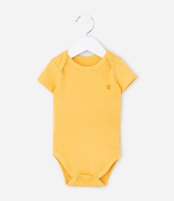 Body Infantil em Cotton com Bordado de Ursinho - Tam 0 a 18 Meses
