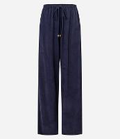 Calça Wide Leg Fluida em Viscose com Textura Floral de Jacquard - 1