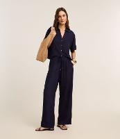 Calça Wide Leg Fluida em Viscose com Textura Floral de Jacquard - 2