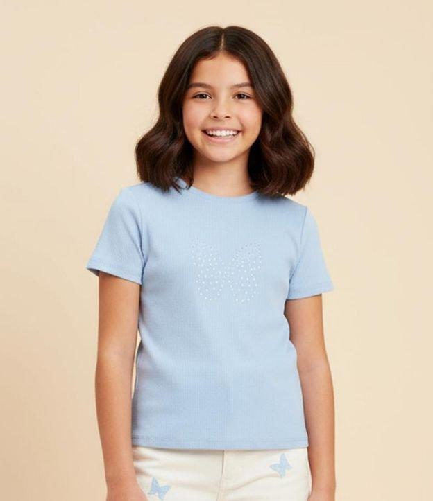 Blusa Infantil em Ribana com Bordado Borboleta - Tam 5 a 14 Anos - 2