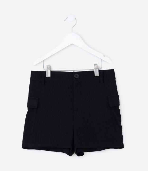 Short Infantil Reto em Viscose Alfaiatado com Bolso Cargo - Tam 5 a 14 Anos - 1