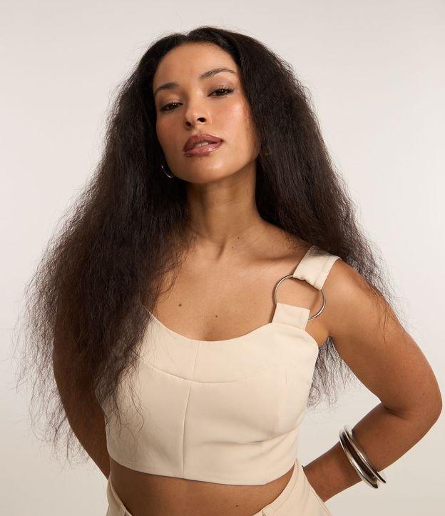 Blusa Cropped Alfaiataria com Argola na Alça - 3