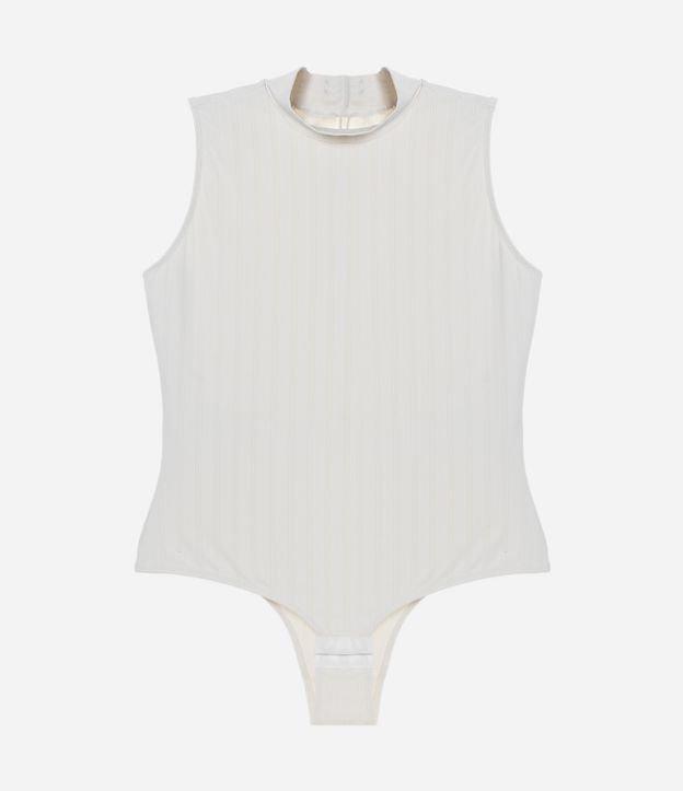 Body sem Bojo em Microfibra Texturizada com Golinha Alta Curve e Plus Size - 1