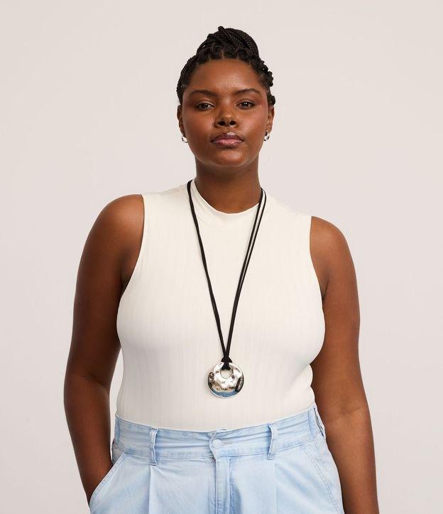 Body sem Bojo em Microfibra Texturizada com Golinha Alta Curve e Plus Size - 2