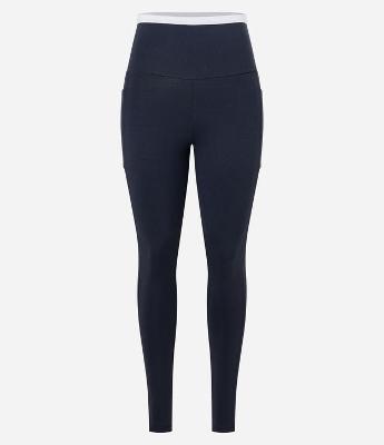 Calça Legging Esportiva em Microfibra com Cós Duplo e Bolsos