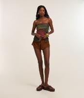 Short Mini com Cintura Média Texturizado - 1