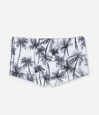 Sunga Boxer em Microfibra com Estampa de Coqueiros