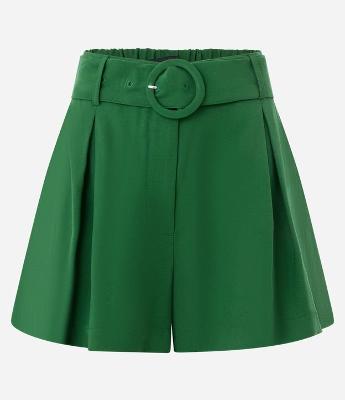 Short Alfaiatado em Viscose com Cinto de Fivela Argola