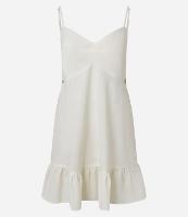 Vestido Evasê em Viscolinho com Recorte Vazado e Babado - 1