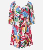 Vestido Curto em Viscose com Estampa Tropical Animais - 1
