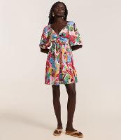 Vestido Curto em Viscose com Estampa Tropical Animais - 2