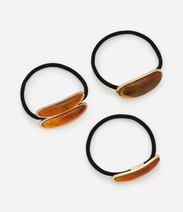 Kit 03 Elásticos De Cabelo com Aviamento em Resina - 1