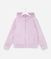 Jaqueta Regular Infantil em Plush com Capuz e Bolso Canguru - Tam 5 a 14 Anos - 1
