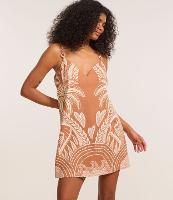 Vestido Curto com Linho Estampado Tropical e Argola na Alcinha - 2