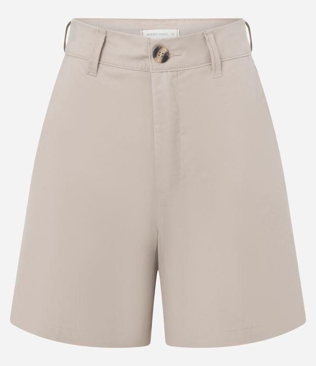 Bermuda Alfaiatada Cintura Média em Sarja com Bolsos - 1