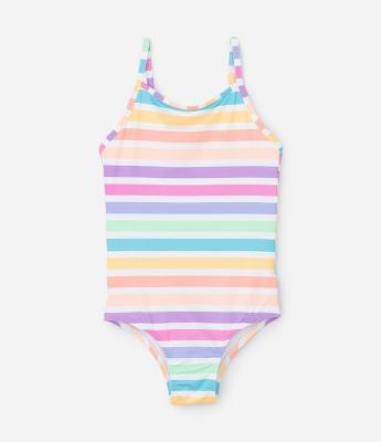 Maiô Infantil com Estampa Listrada - Tam 5 a 14 anos