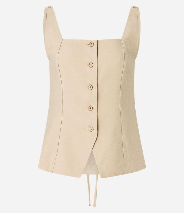 Colete Alfaiataria em Viscose com Decote Quadrado e Amarração nas Costas - 2