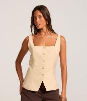 Colete Alfaiataria em Viscose com Decote Quadrado e Amarração nas Costas - 1