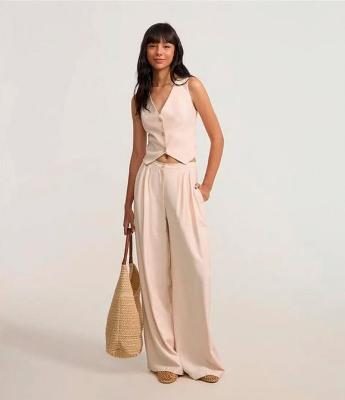 Calça Pantalona em Alfaiataria com Cintura Alta