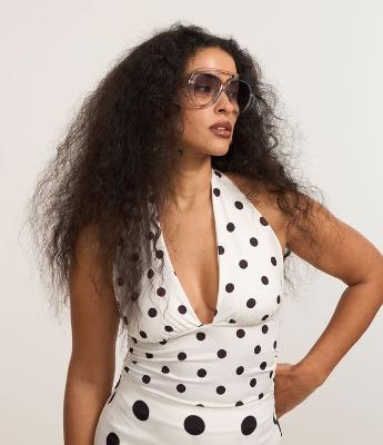 Blusa Frente Única em Jersey com Estampa Poá