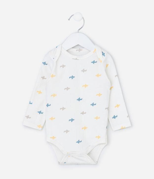 Body Infantil com Estampa de Aviões - Tam 0 a 18 meses - 1