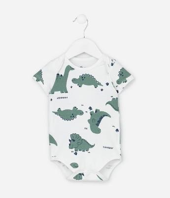 Body Infantil com Estampa Dinossauros - Tam 0 a 18 meses