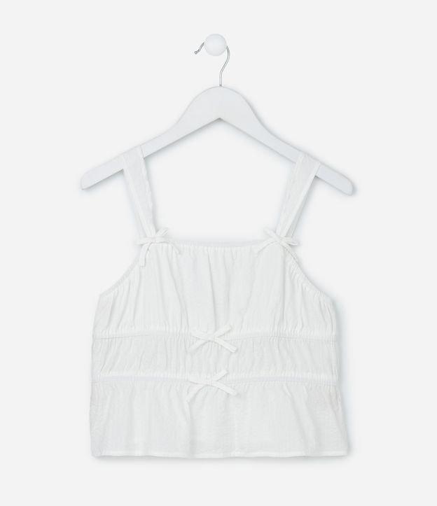 Blusa Infantil em Tricoline com Lacinhos - Tam 5 a 14 Anos - 1