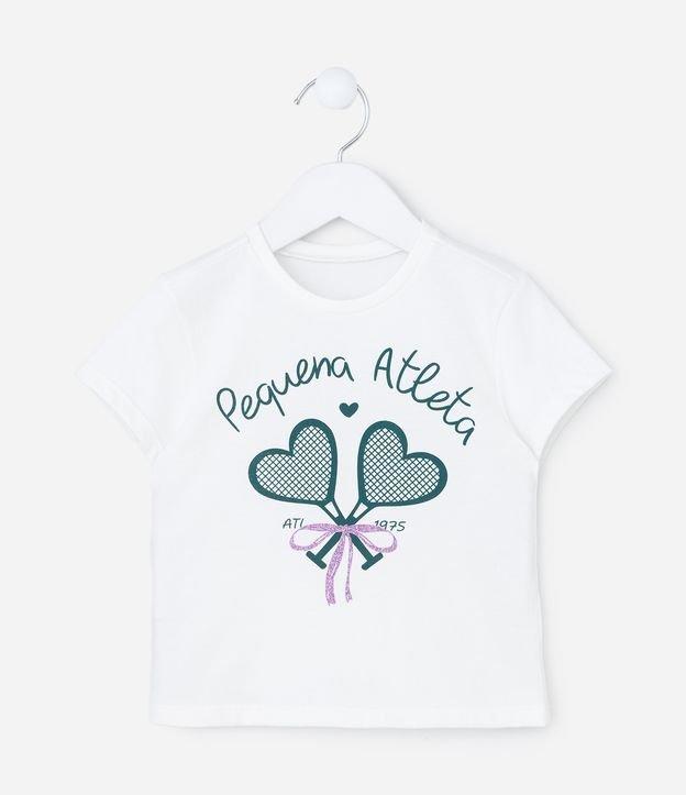 Blusa Infantil com Estampa de Raquetes Pequena Atleta - Tam 1 a 6 Anos - 1