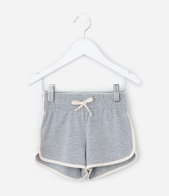 Short Infantil Runner em Algodão com Viés Contrastante - Tam 1 a 6 Anos