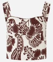 Blusa Cropped Texturizada com Estampa Caju Bicolor - 1