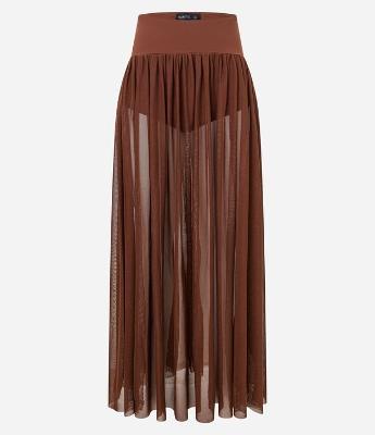 Saia Longa em Tule com Pala e Cinturão