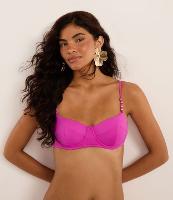 Biquíni Top Meia Taça em Microfibra com Aviamentos nas Alças - 1