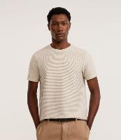 Camiseta Regular em Algodão com Textura Horizontal - 2