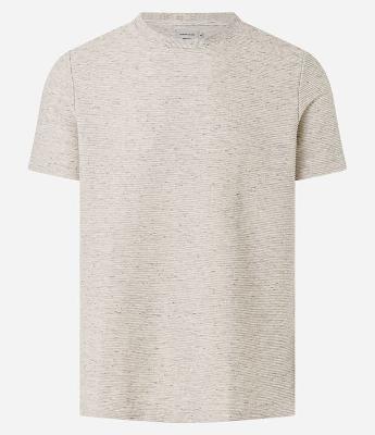 Camiseta Regular em Algodão com Textura Horizontal