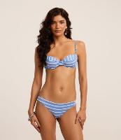 Biquíni Calcinha Básica em Microfibra Listrada com Efeito Empina Bumbum - 2