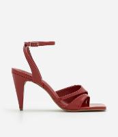 Sandália de Tiras Assimétrica com Bico Quadrado - 1