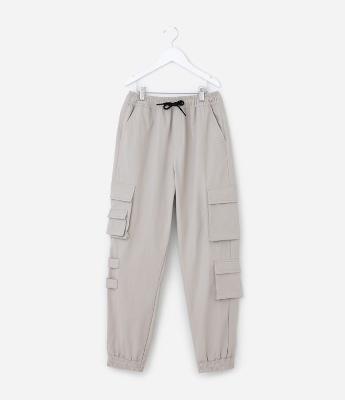 Calça Infantil em Microfibra com Bolsos e Velcro - Tam 5 a 14 Anos