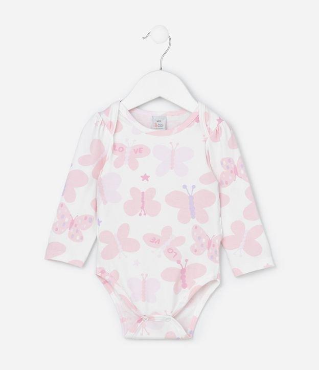 Body Infantil com Estampa de Borboletas - Tam 0 a 18 Meses - 1