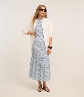 Vestido Evasê Longo em Viscose com Estampa Geométrica - 1