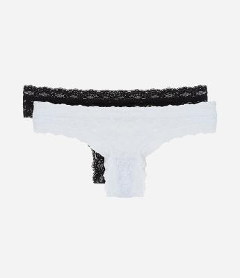 Kit 02 Calcinhas Biquíni Fio em Laise Floral