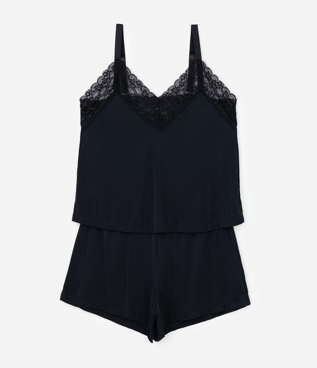 Pijama Short Doll em Liganete com Detalhe de Renda Curve & Plus Size - 2