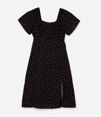 Vestido Midi em Crepe com Estampa de Cerejinhas Curve & Plus Size