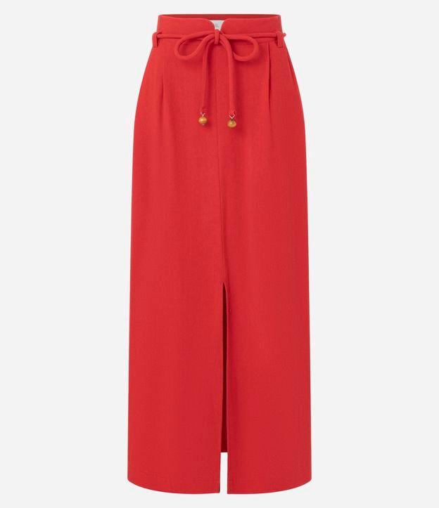 Saia Longa em Viscolinho com Cinto Encapado - 1