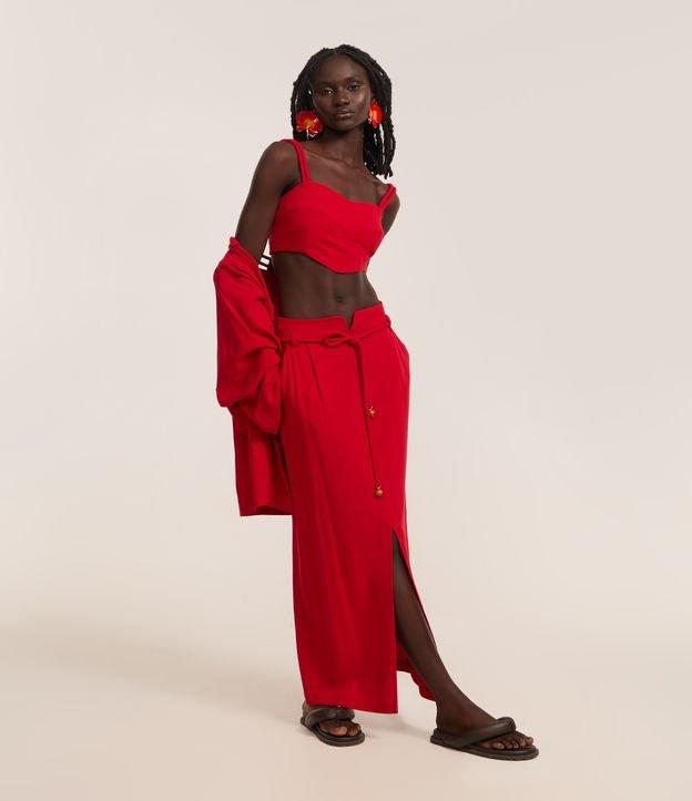 Saia Longa em Viscolinho com Cinto Encapado - 2