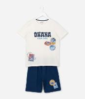 Pijama Infantil com Estampa do Stitch Ohana - Tam 2 a 14 Anos - 1